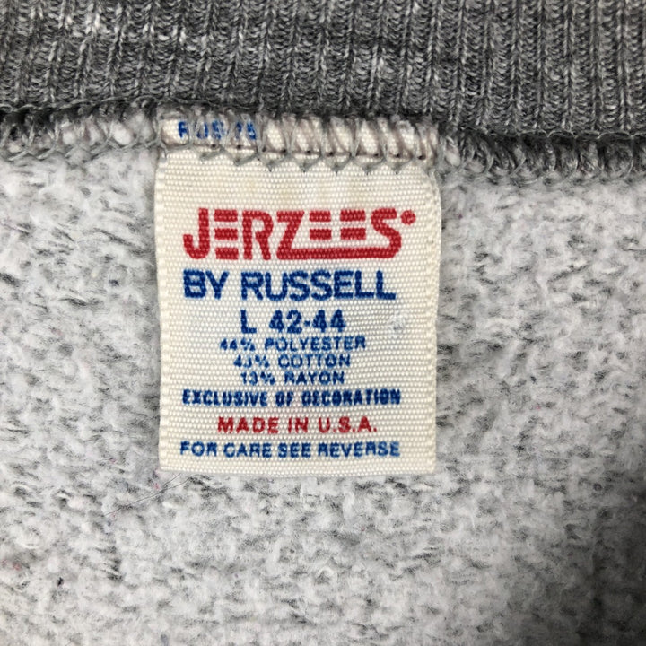 Vintage 70s-80'S Russell Jerseys triple print college sweatshirt, made in the USA, men's size L polyester gray type Vintage Second Hand