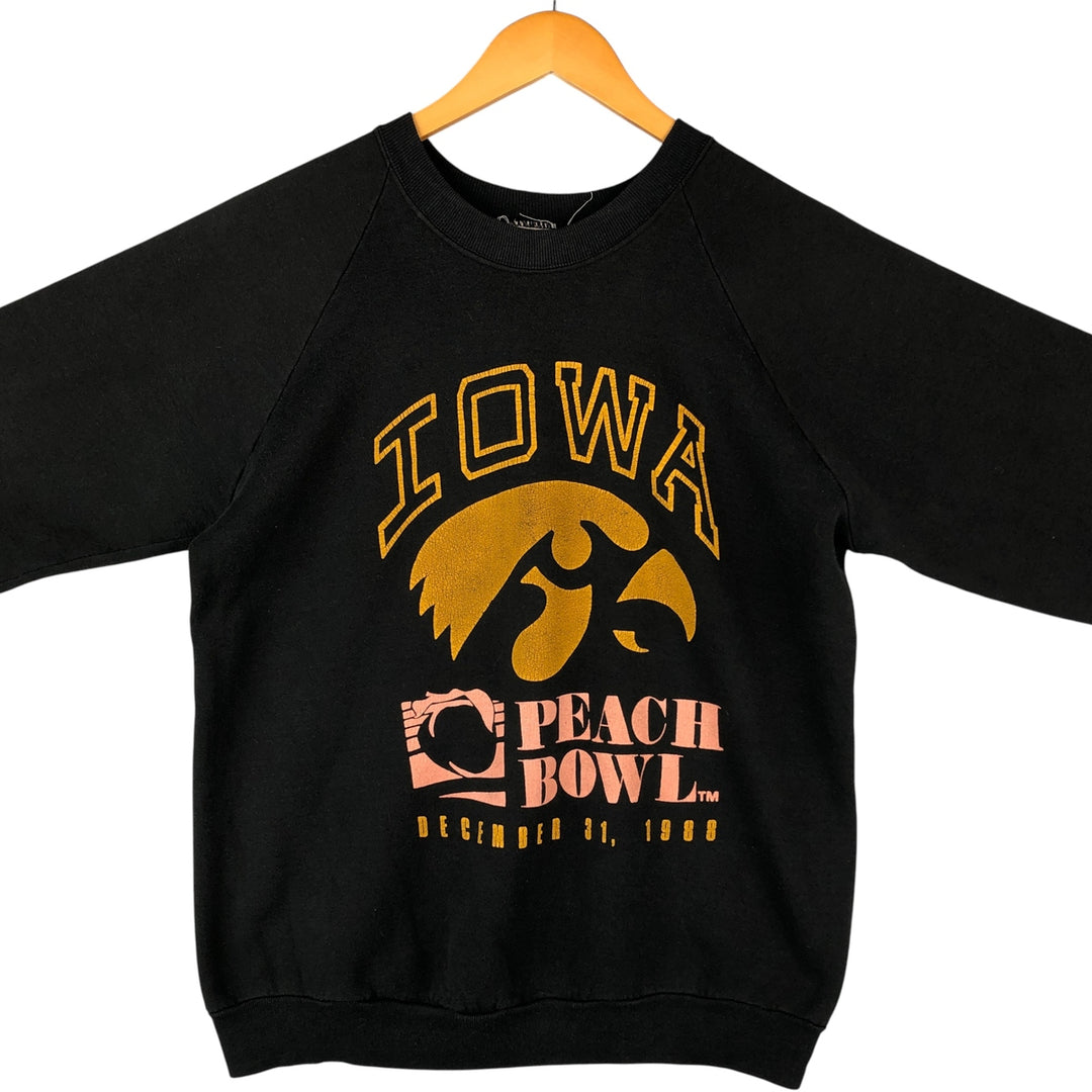 Vintage 1980'S Fruit of the Loom University of Iowa logo sweatshirt, Made in USA, Men's XL unclear black type Vintage Second Hand