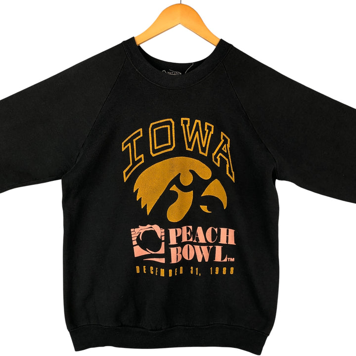 Vintage 1980'S Fruit of the Loom University of Iowa logo sweatshirt, Made in USA, Men's XL unclear black type Vintage Second Hand
