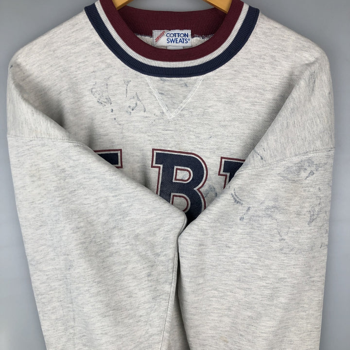 80s-90'S Jerzees College Sweatshirt, Made in USA, Men's Size L, Vintage cotton gray type Vintage Second Hand