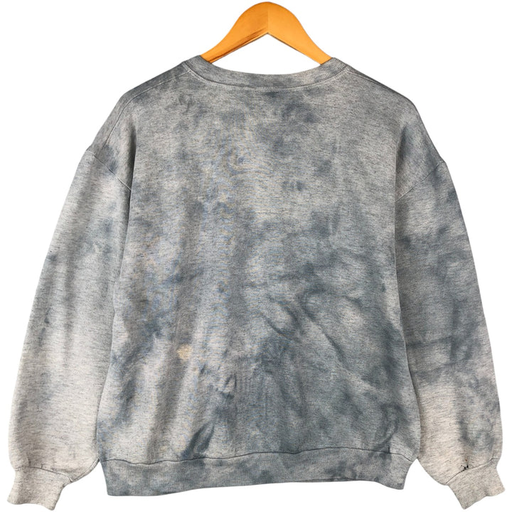 Vintage 80s-90'S Jerzees tie-dye pattern college sweatshirt, made in the USA, size L, men's cotton Blue type light blue Vintage Second Hand