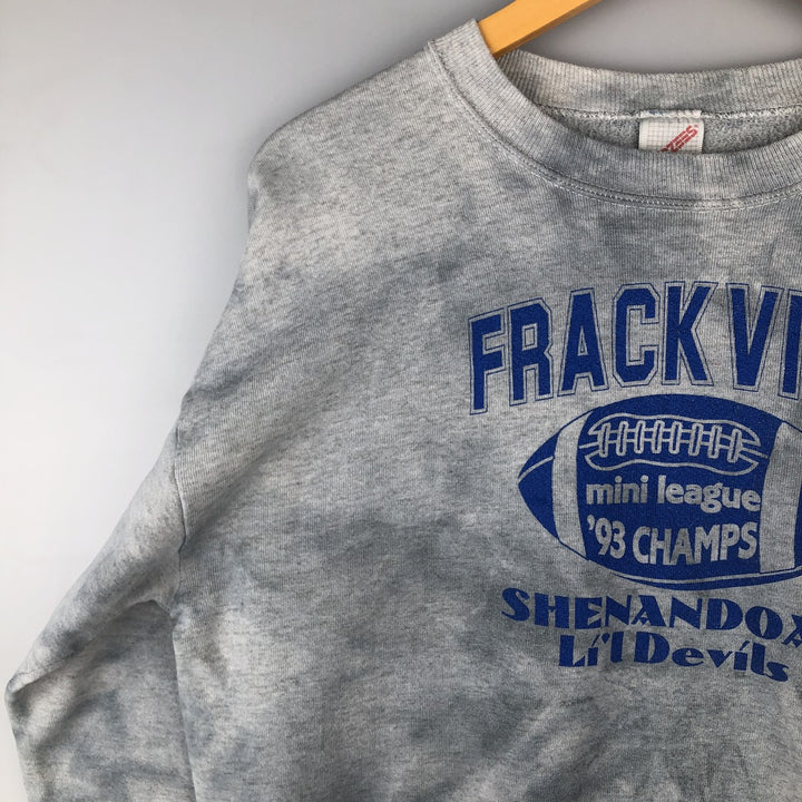 Vintage 80s-90'S Jerzees tie-dye pattern college sweatshirt, made in the USA, size L, men's cotton Blue type light blue Vintage Second Hand