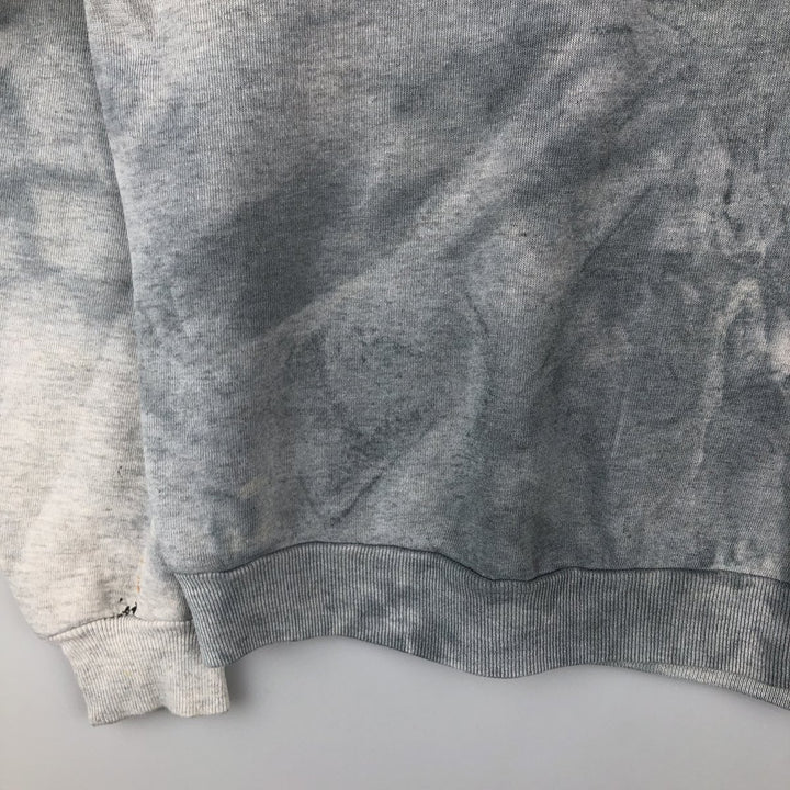 Vintage 80s-90'S Jerzees tie-dye pattern college sweatshirt, made in the USA, size L, men's cotton Blue type light blue Vintage Second Hand