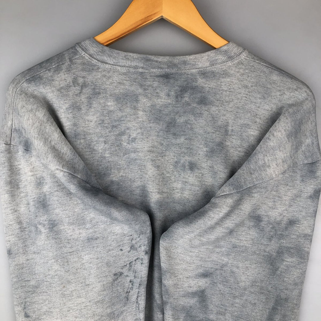 Vintage 80s-90'S Jerzees tie-dye pattern college sweatshirt, made in the USA, size L, men's cotton Blue type light blue Vintage Second Hand