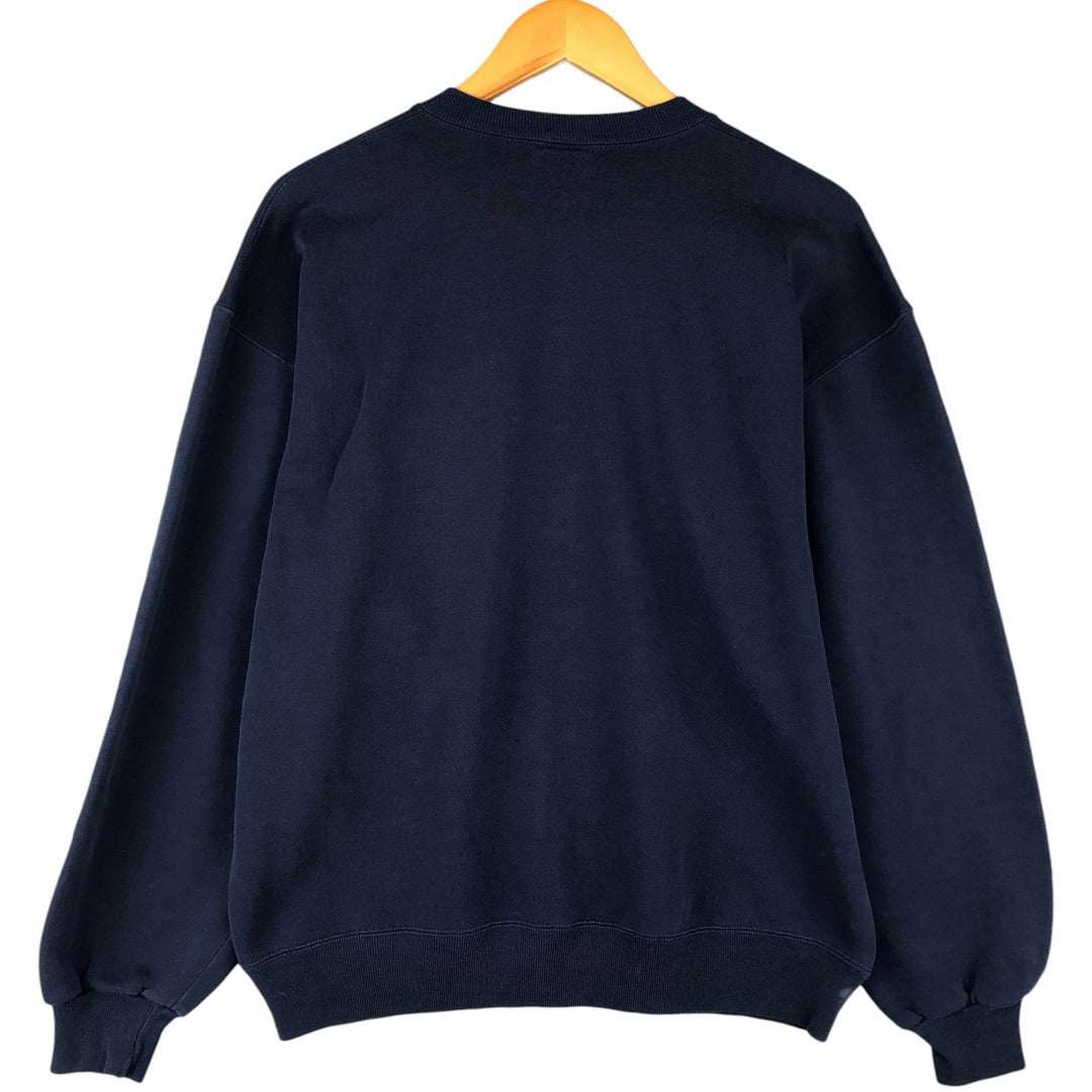 Vintage 90'S Russell ATHLETIC Check Pattern College Sweatshirt, Made in USA, Men's Size XL cotton navy blue type Vintage Second Hand