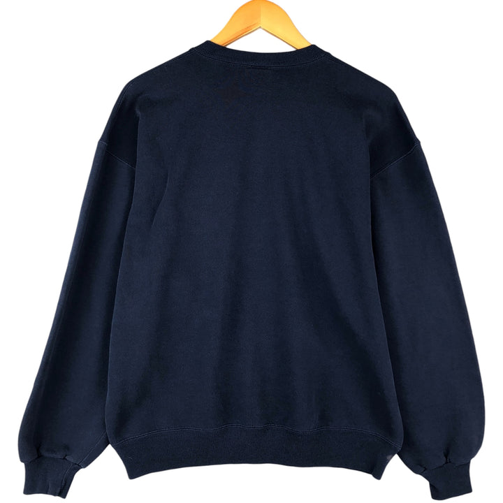 Vintage 90'S Russell ATHLETIC Check Pattern College Sweatshirt, Made in USA, Men's Size XL cotton navy blue type Vintage Second Hand