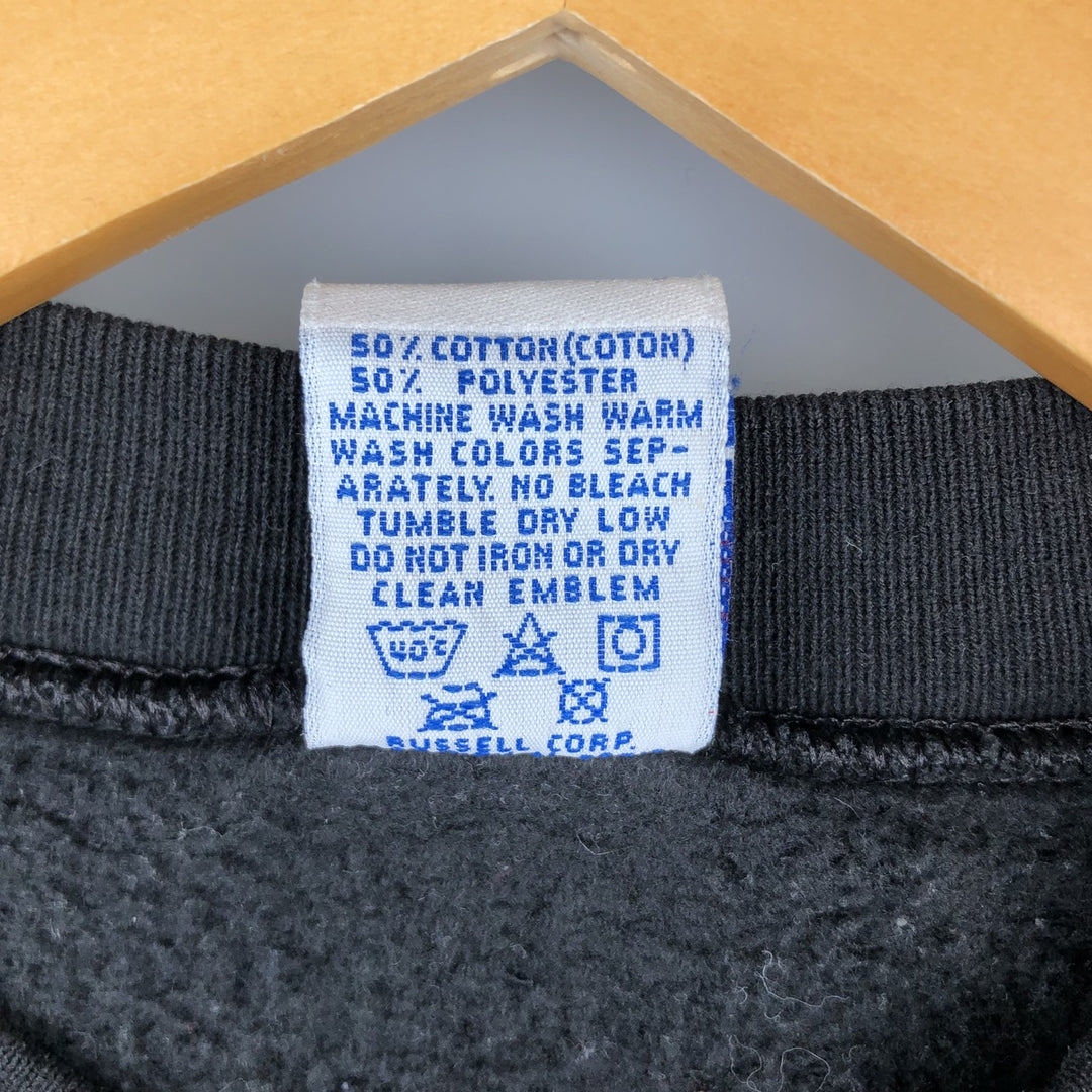 90'S Russell College Sweatshirt, Made in USA, Men's M, Vintage cotton black type Vintage Second Hand