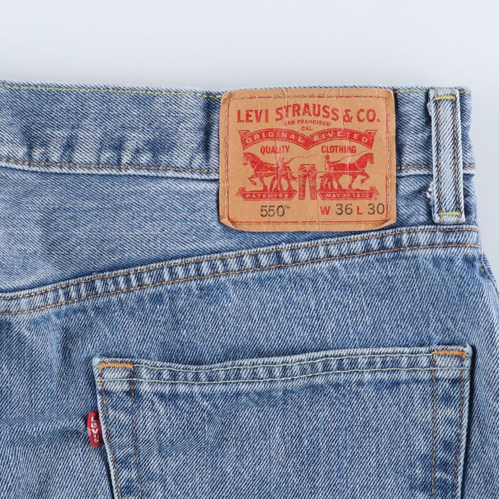 Levi's 550 tapered denim pants for men, size w37 cotton blue type Vintage Second Hand