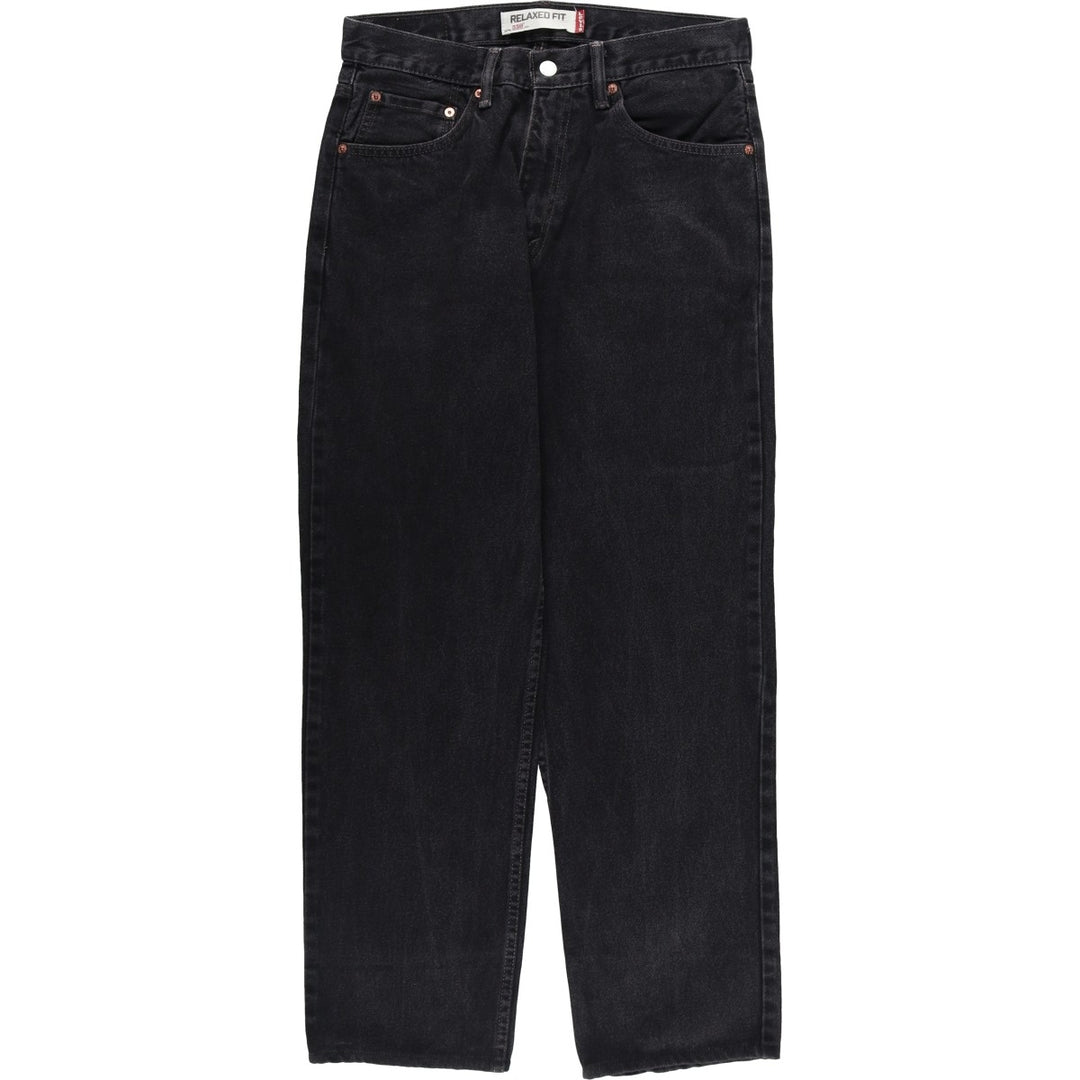 Levi's 550 Classic Relaxed Tapered Black Denim Pants, Men's Size W32 cotton black type Vintage Second Hand
