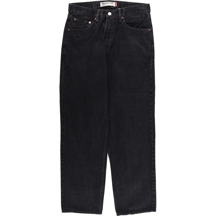 Levi's 550 Classic Relaxed Tapered Black Denim Pants, Men's Size W32 cotton black type Vintage Second Hand