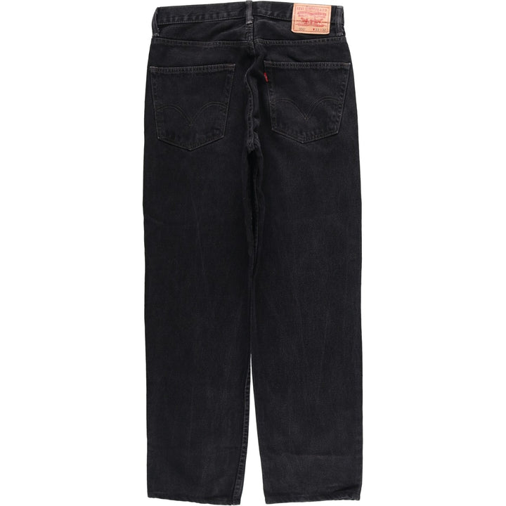 Levi's 550 Classic Relaxed Tapered Black Denim Pants, Men's Size W32 cotton black type Vintage Second Hand