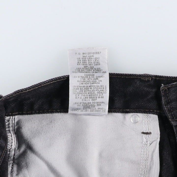 Levi's 550 Classic Relaxed Tapered Black Denim Pants, Men's Size W32 cotton black type Vintage Second Hand