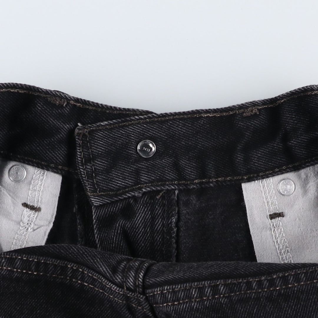 Levi's 550 Classic Relaxed Tapered Black Denim Pants, Men's Size W32 cotton black type Vintage Second Hand
