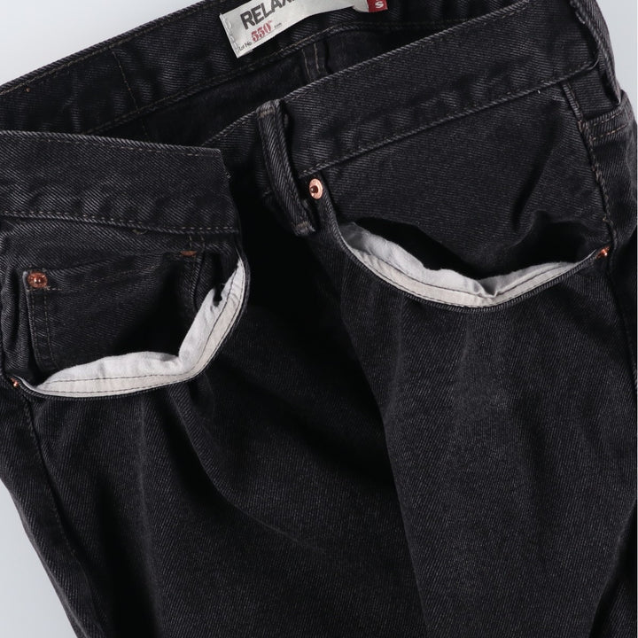 Levi's 550 Classic Relaxed Tapered Black Denim Pants, Men's Size W32 cotton black type Vintage Second Hand