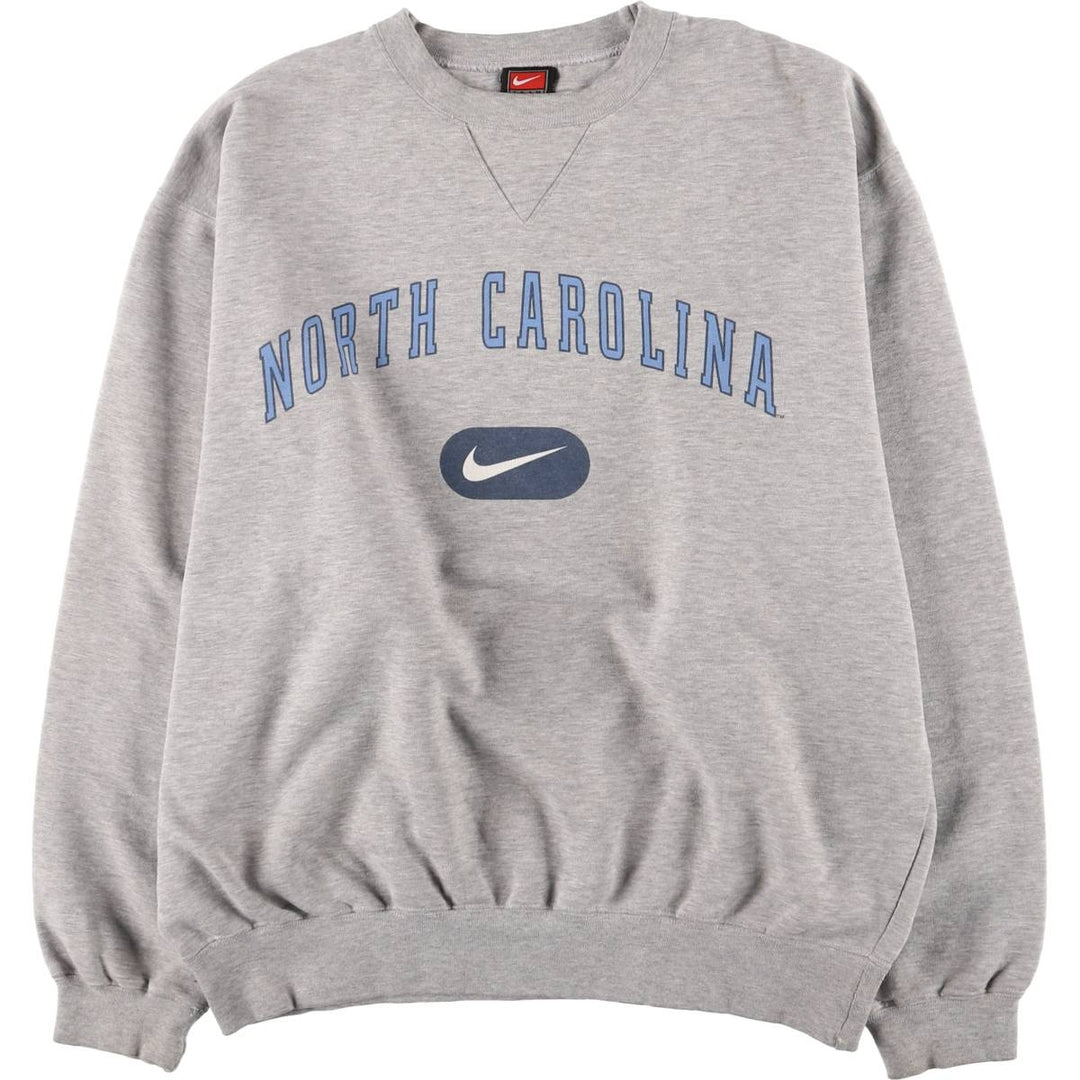 2000'S Nike Team North Carolina University College Sweatshirt, Men's Size Medium cotton gray type Vintage Second Hand