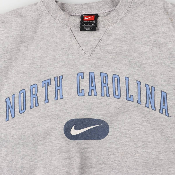 2000'S Nike Team North Carolina University College Sweatshirt, Men's Size Medium cotton gray type Vintage Second Hand