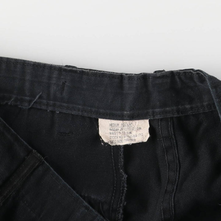 Military Cargo Pants MEDIUM-REGULAR Men's W36 polyester black type Vintage Second Hand