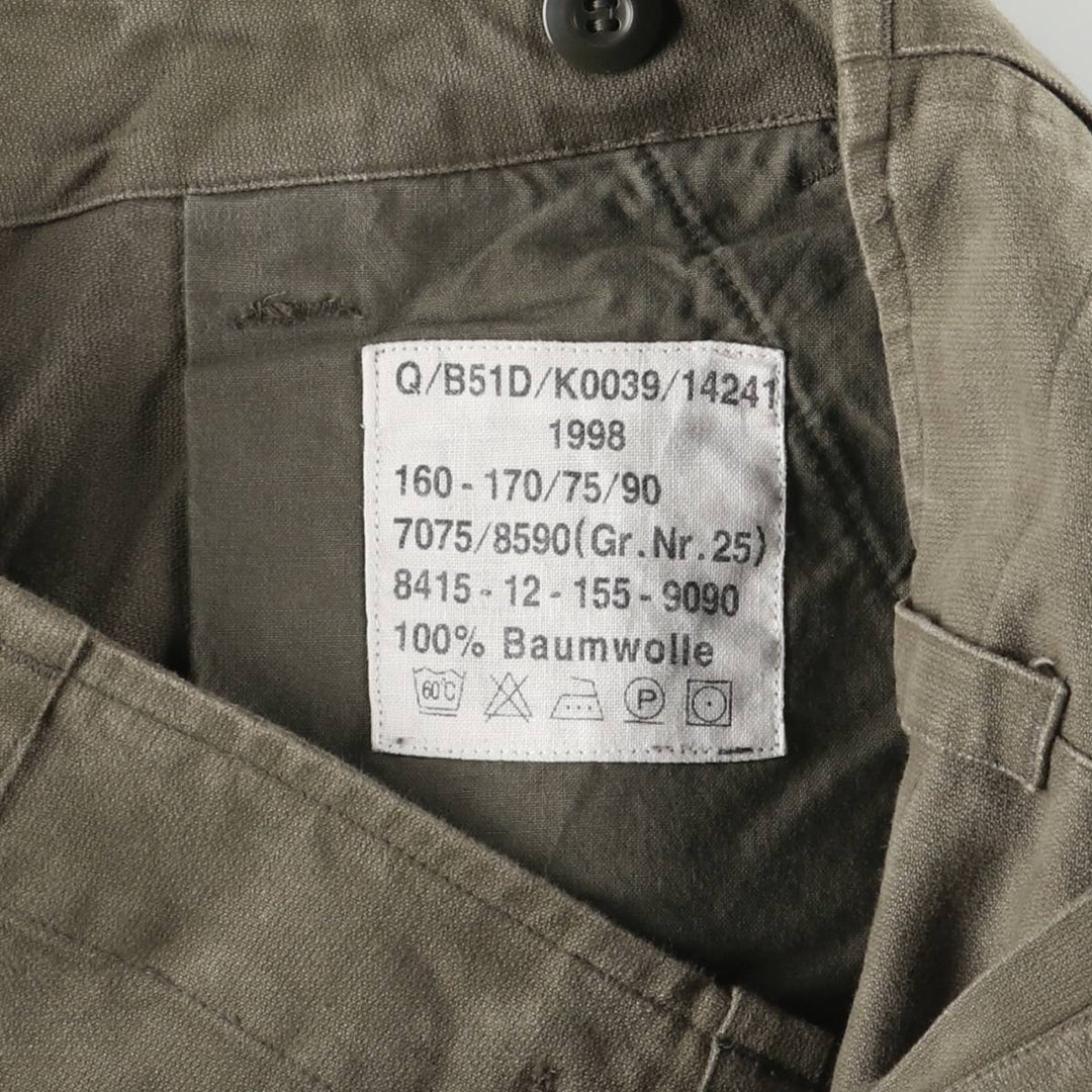 German Military Cargo Pants Men's Size W35 cotton Khaki type Vintage Second Hand