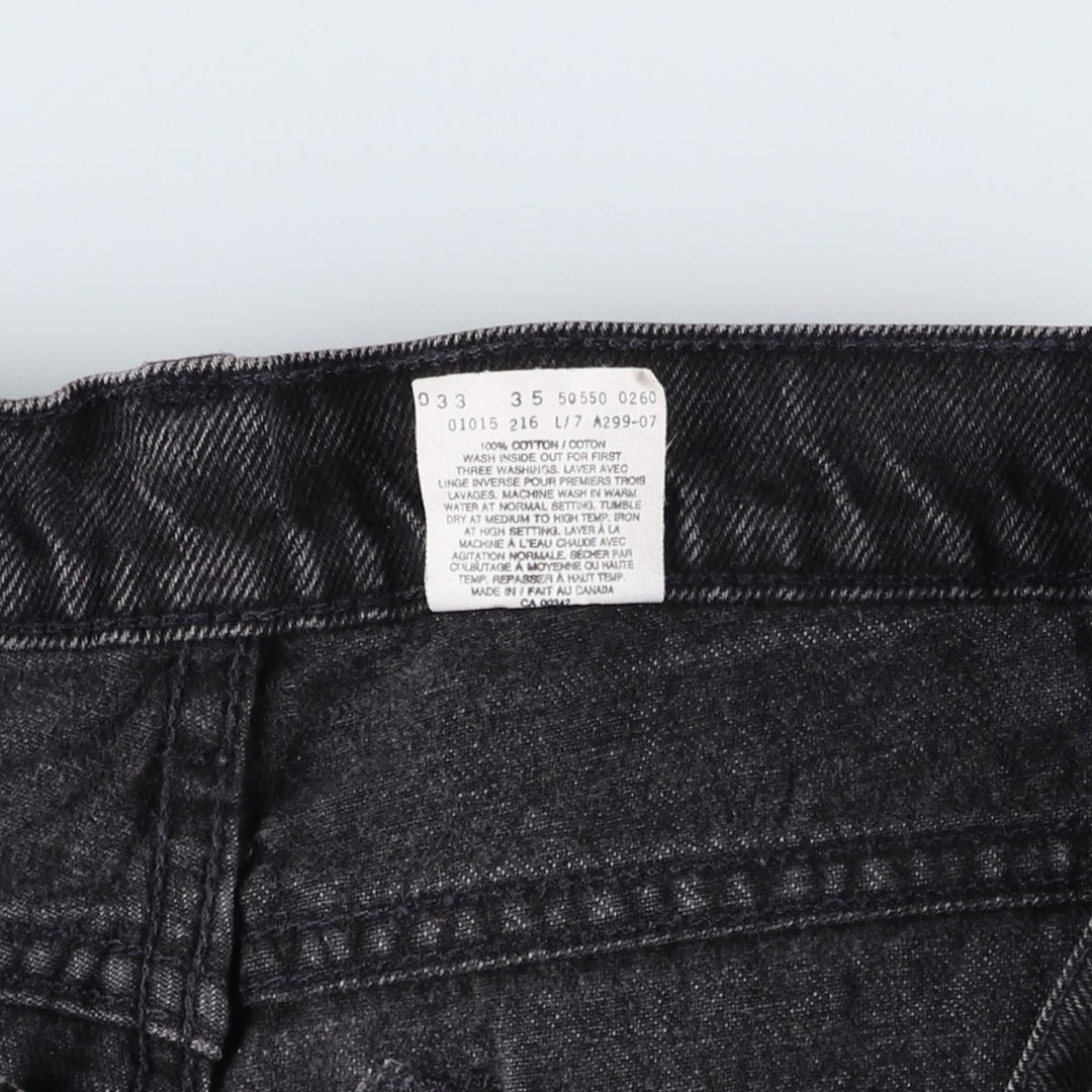 90s-00'S Levi's 550 Relax Fit Tapered Leg Black Denim Pants, Made in Canada, Men's Size W34 cotton black type Vintage Second Hand