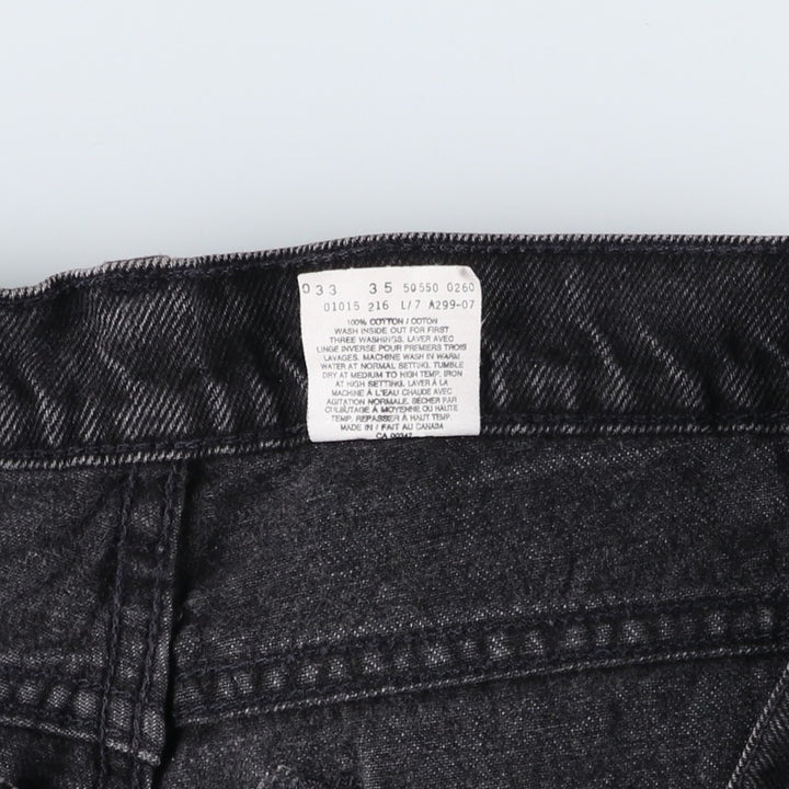 90s-00'S Levi's 550 Relax Fit Tapered Leg Black Denim Pants, Made in Canada, Men's Size W34 cotton black type Vintage Second Hand