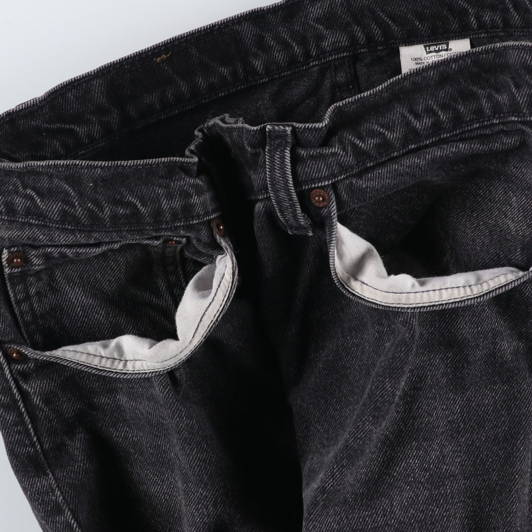 90s-00'S Levi's 550 Relax Fit Tapered Leg Black Denim Pants, Made in Canada, Men's Size W34 cotton black type Vintage Second Hand