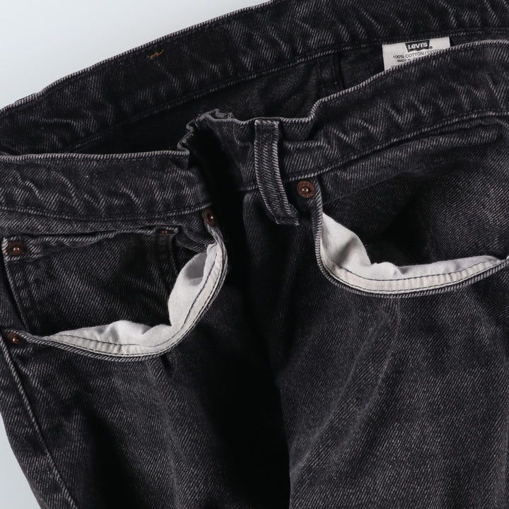 90s-00'S Levi's 550 Relax Fit Tapered Leg Black Denim Pants, Made in Canada, Men's Size W34 cotton black type Vintage Second Hand