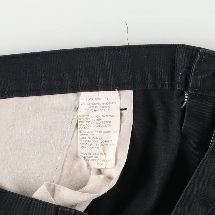 Dickies Double Knee Work Pants Men's W34 polyester black type Vintage Second Hand