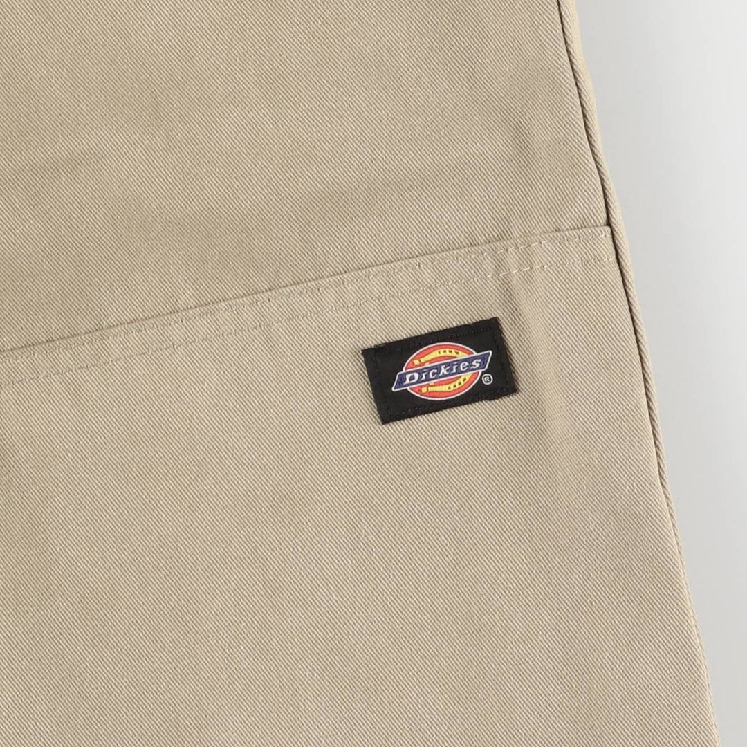 Dickies Loose Fit Double Knee Cut-off Work Pants for Men, W35 polyester Beige type Vintage Second Hand