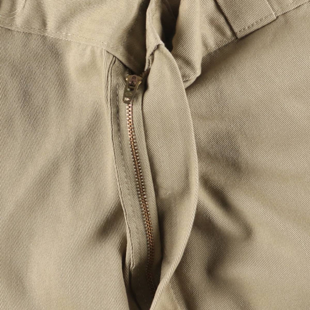 Dickies Loose Fit Double Knee Cut-off Work Pants for Men, W35 polyester Beige type Vintage Second Hand