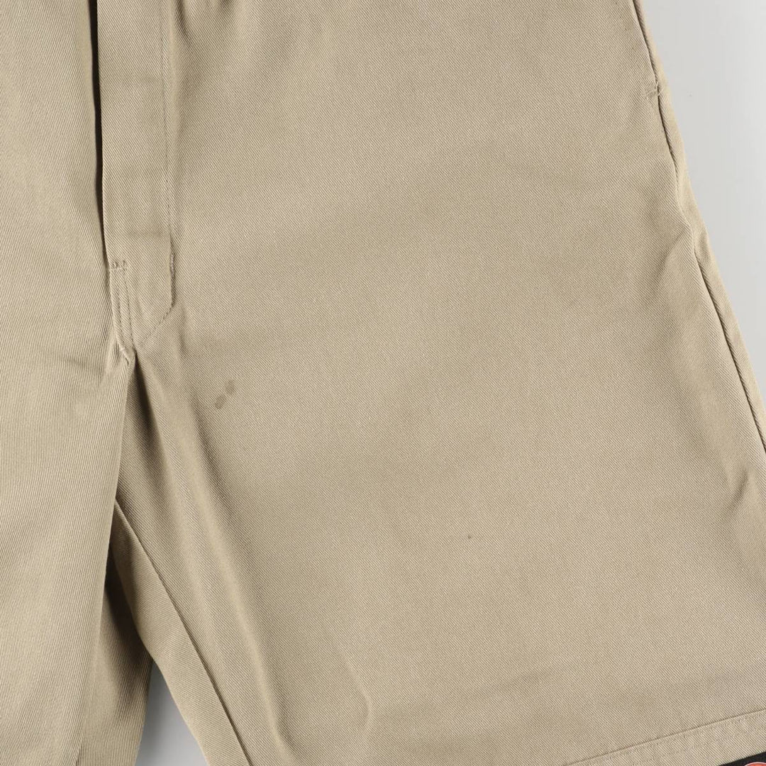 Dickies Loose Fit Double Knee Cut-off Work Pants for Men, W35 polyester Beige type Vintage Second Hand