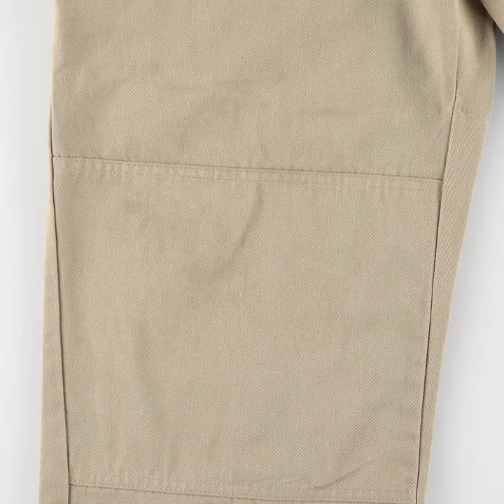 Dickies Loose Fit Double Knee Cut-off Work Pants for Men, W35 polyester Beige type Vintage Second Hand