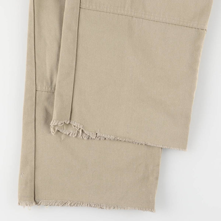 Dickies Loose Fit Double Knee Cut-off Work Pants for Men, W35 polyester Beige type Vintage Second Hand