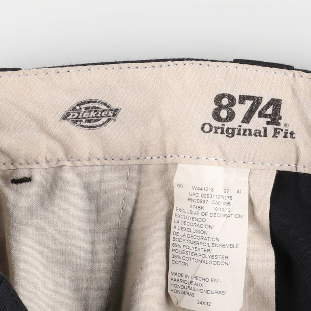 Dickies 874 Original Fit Work Pants, Men's, Size W34 polyester black type Vintage Second Hand
