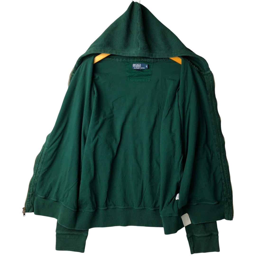 Ralph Lauren POLO by Ralph Lauren Thermal Sweat Full-Zip Hoodie, Men's XL cotton Green type dark green Vintage Second Hand