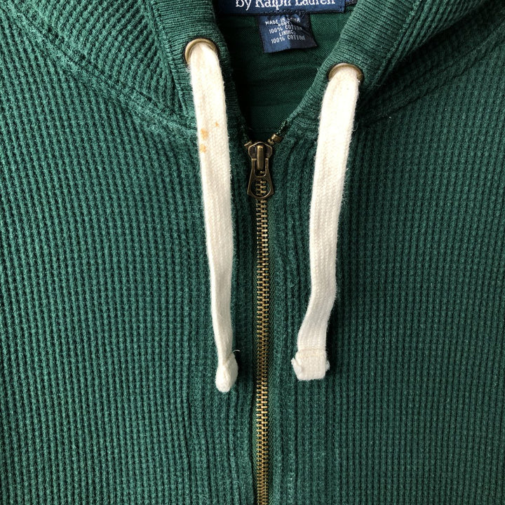 Ralph Lauren POLO by Ralph Lauren Thermal Sweat Full-Zip Hoodie, Men's XL cotton Green type dark green Vintage Second Hand