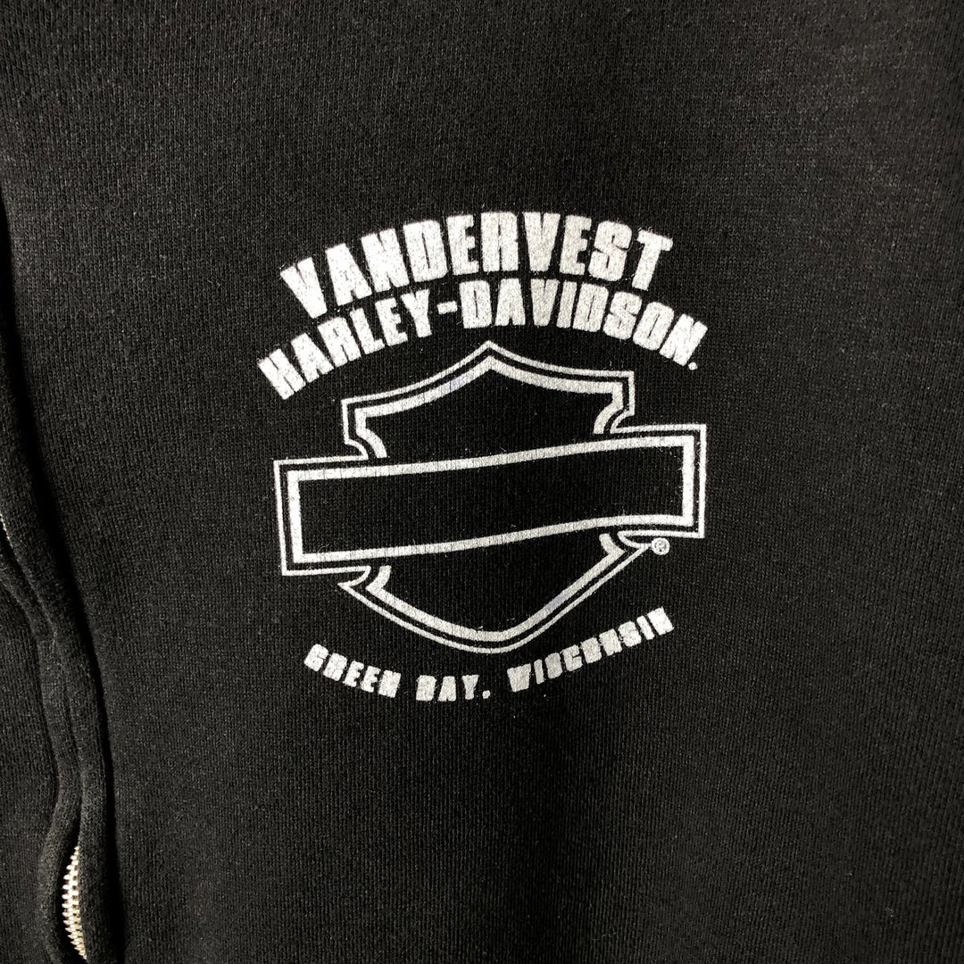 Harley-Davidson Sweat Full Zip Hoodie Men's XXL cotton black type Vintage Second Hand