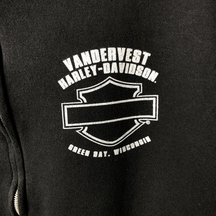 Harley-Davidson Sweat Full Zip Hoodie Men's XXL cotton black type Vintage Second Hand