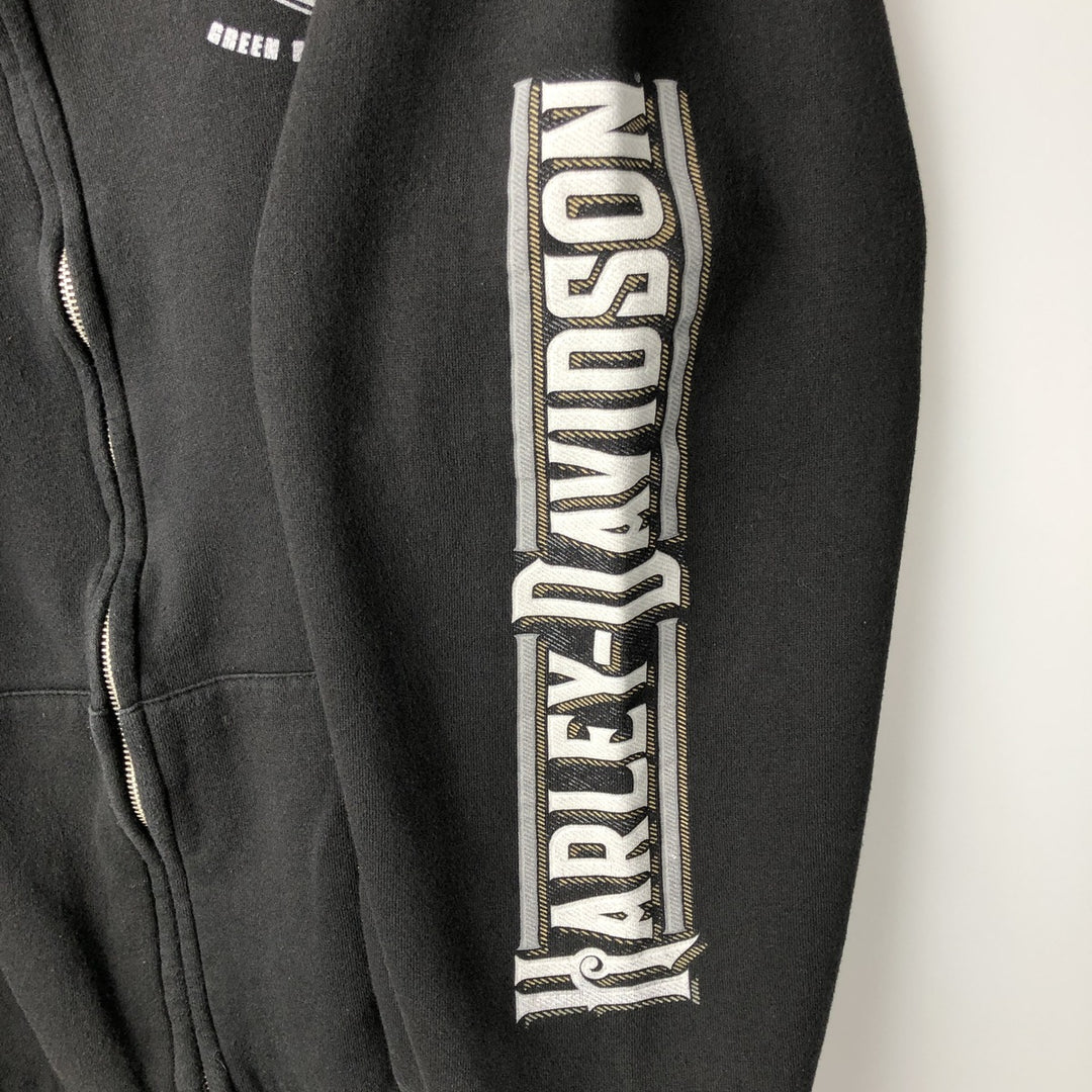 Harley-Davidson Sweat Full Zip Hoodie Men's XXL cotton black type Vintage Second Hand