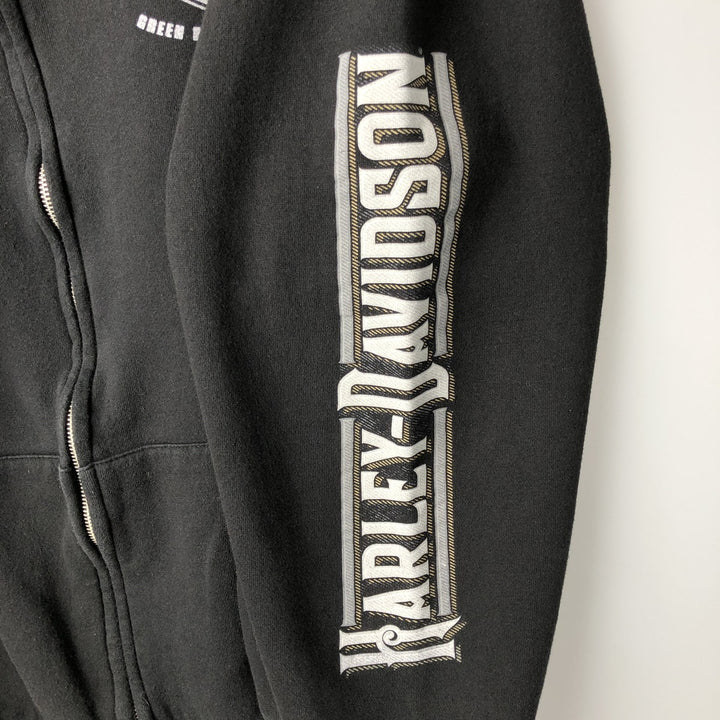 Harley-Davidson Sweat Full Zip Hoodie Men's XXL cotton black type Vintage Second Hand