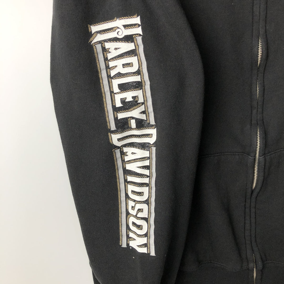 Harley-Davidson Sweat Full Zip Hoodie Men's XXL cotton black type Vintage Second Hand