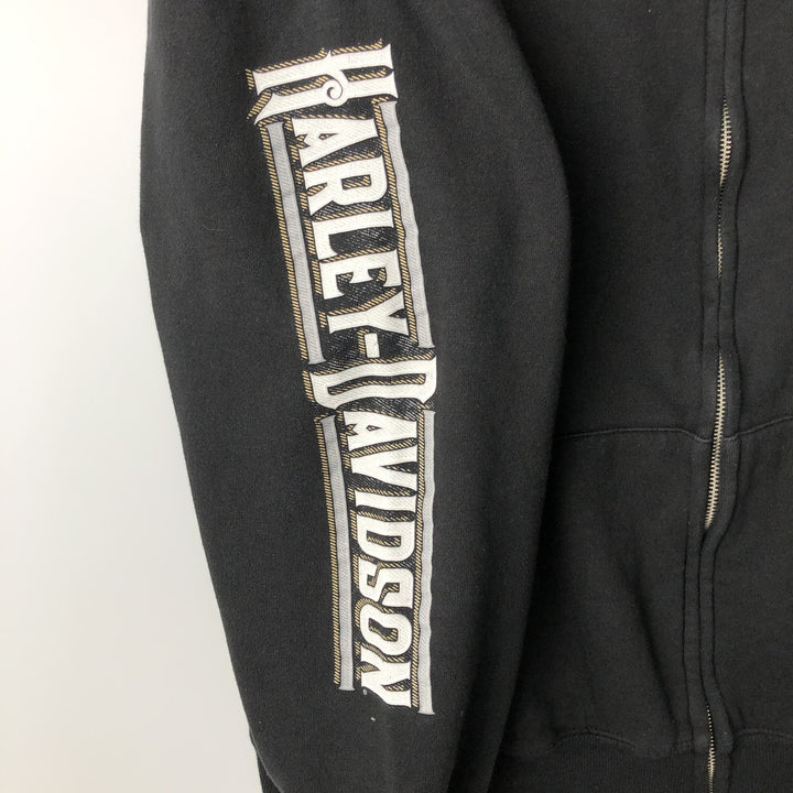 Harley-Davidson Sweat Full Zip Hoodie Men's XXL cotton black type Vintage Second Hand