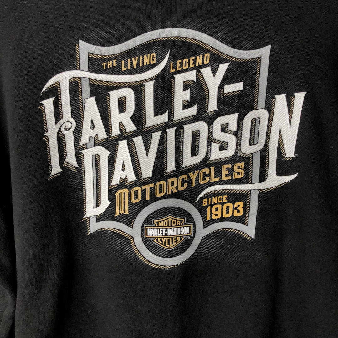 Harley-Davidson Sweat Full Zip Hoodie Men's XXL cotton black type Vintage Second Hand
