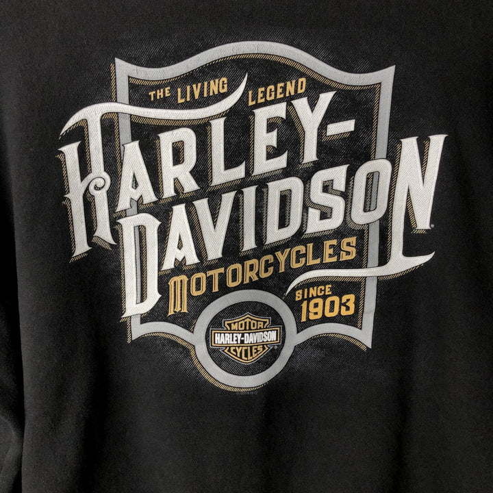 Harley-Davidson Sweat Full Zip Hoodie Men's XXL cotton black type Vintage Second Hand