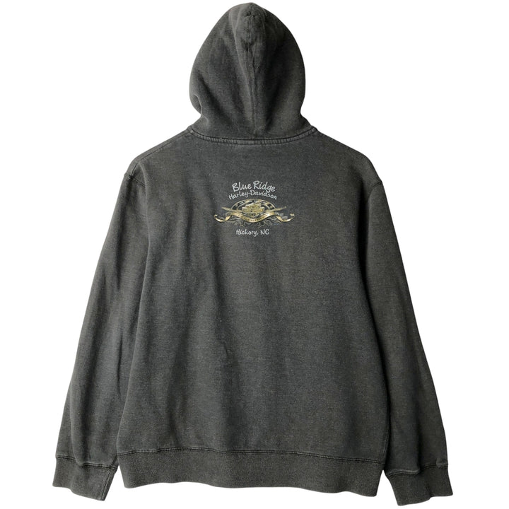 Harley-Davidson Men's Full-Zip Hoodie (XL) cotton gray type Vintage Second Hand