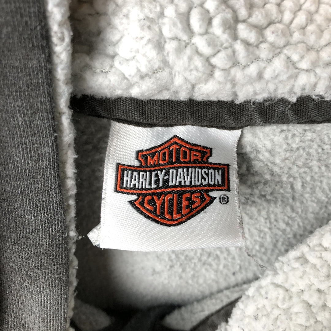 Harley-Davidson Men's Full-Zip Hoodie (XL) cotton gray type Vintage Second Hand