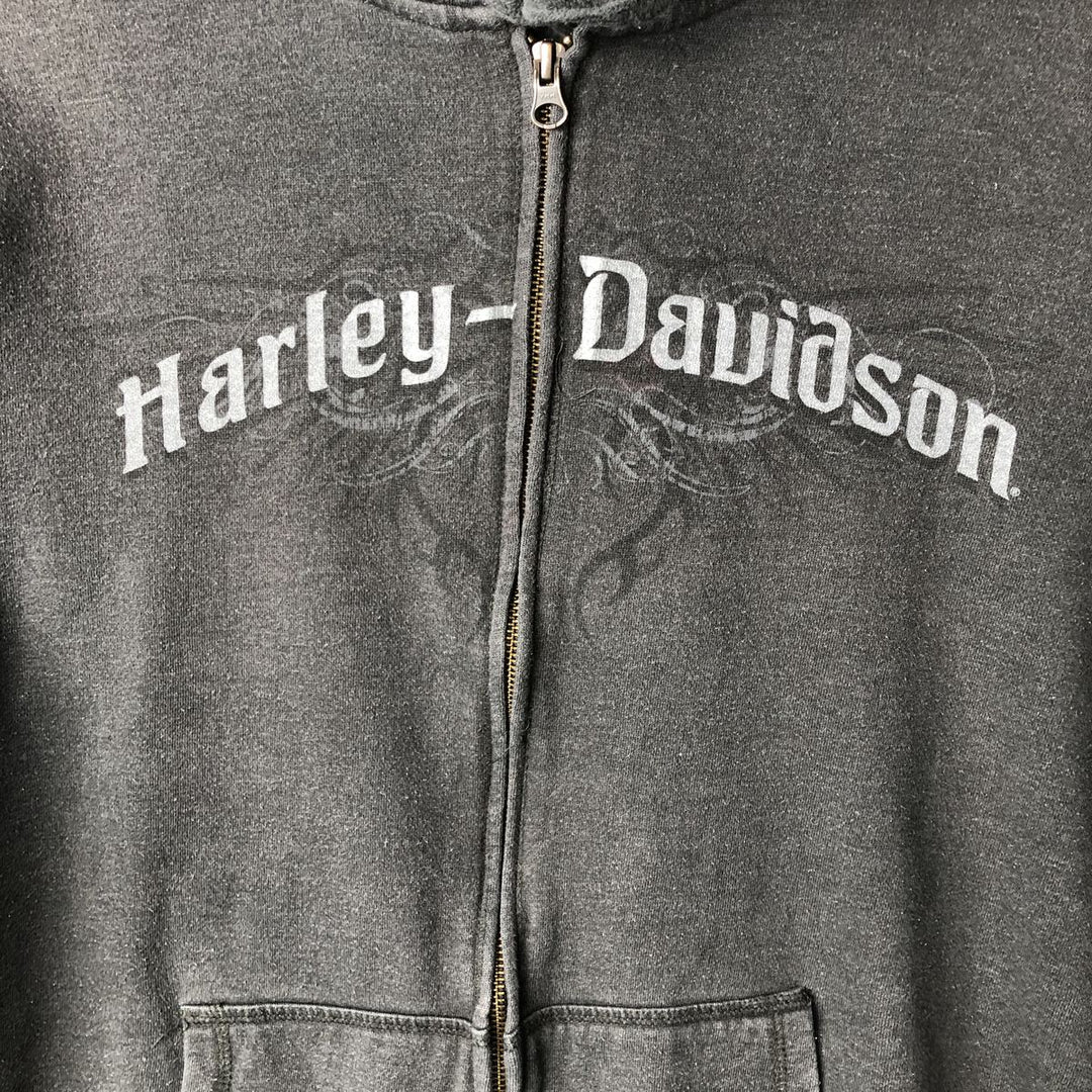 Harley-Davidson Men's Full-Zip Hoodie (XL) cotton gray type Vintage Second Hand