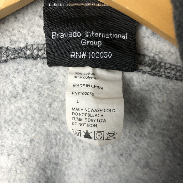 Harley-Davidson Fire Pattern Lizard Pattern Full-Zip Hoodie, Men's Size L cotton Charcoal Vintage Second Hand