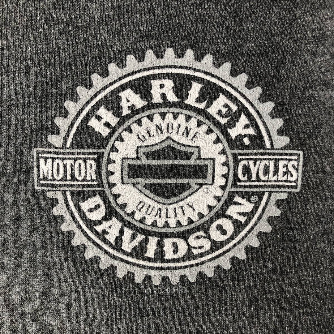 Harley-Davidson Fire Pattern Lizard Pattern Full-Zip Hoodie, Men's Size L cotton Charcoal Vintage Second Hand