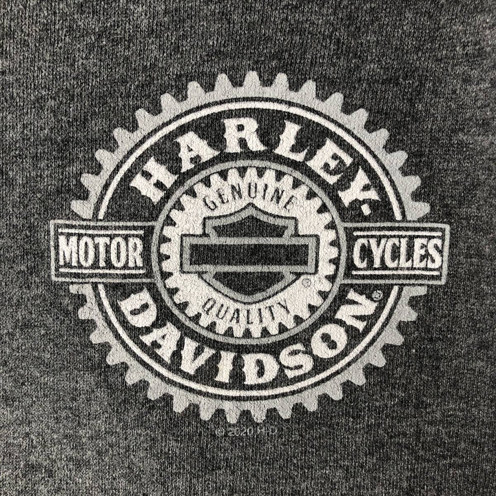 Harley-Davidson Fire Pattern Lizard Pattern Full-Zip Hoodie, Men's Size L cotton Charcoal Vintage Second Hand