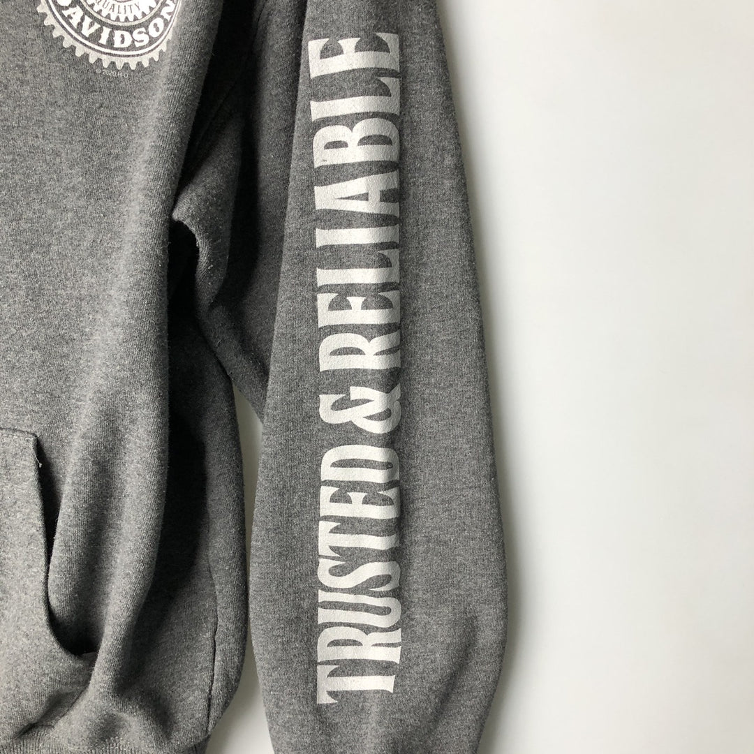 Harley-Davidson Fire Pattern Lizard Pattern Full-Zip Hoodie, Men's Size L cotton Charcoal Vintage Second Hand